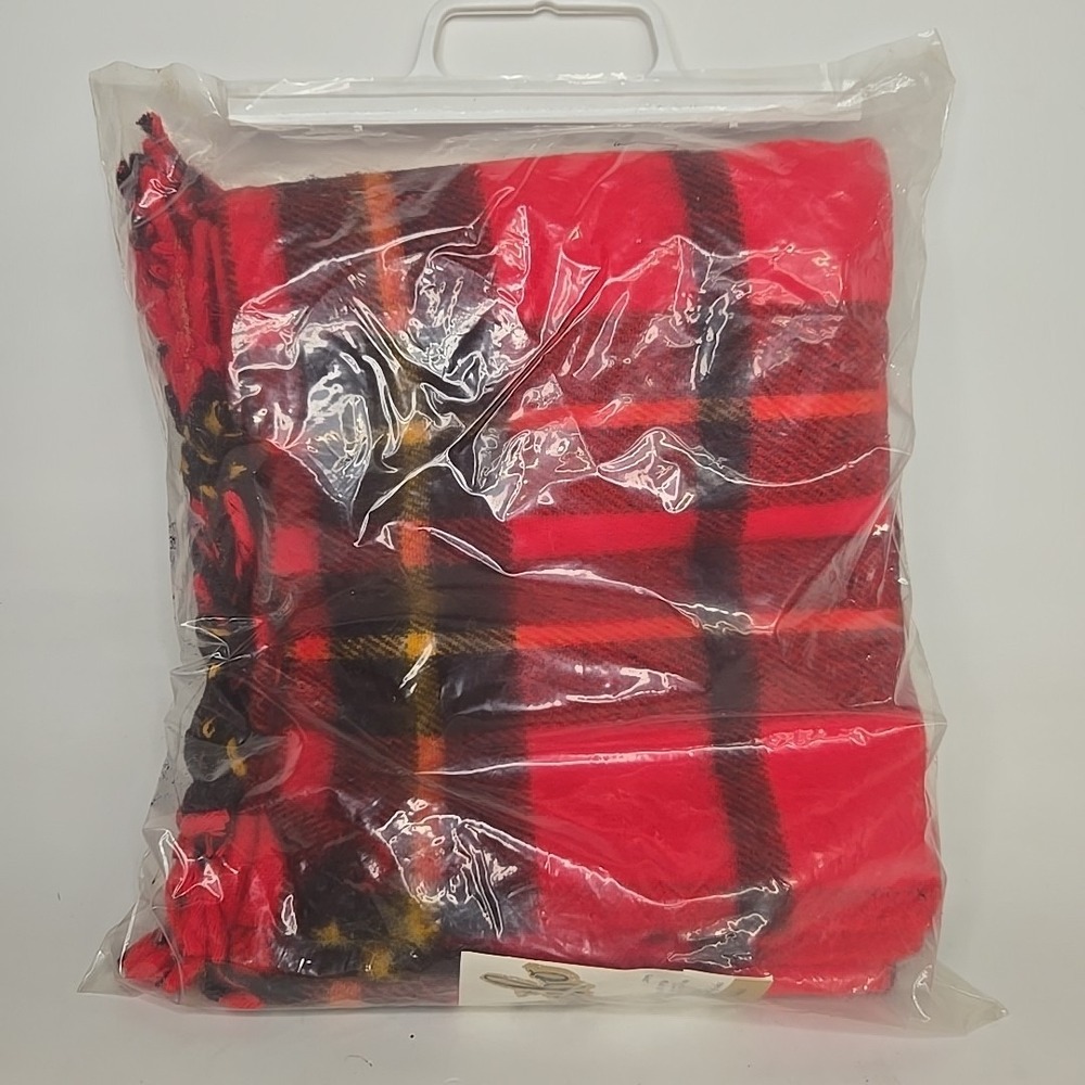 Vintage Faribo Faribault‎ Catnapper Plaid Blanket 45" x 50" NWT New NOS Tartan